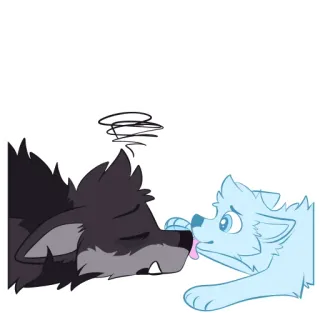 🫂 Desenho animado, Lobo, Beijo, Animal, Fofo, Amor, Afeição telegram sticker