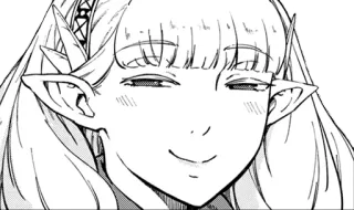 😏 elf, anime, manga, fantasy, character, drawing, portrait telegram sticker