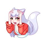 🙄 애니메이션, 만화, 여우 소녀, 케모노미미, 판타지, 귀여운 telegram sticker
