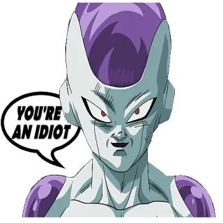 🤬 Frieza Dragon Ball YOU'RE AN IDIOT Anime, Freezer, Dragon Ball, Idiota, Sticker telegram sticker