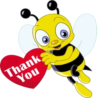 😍 Thank You пчела, спасибо, сердце, мультфильм, милый, доброта, благодарность telegram sticker