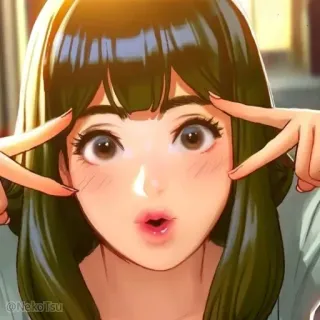 😗 Anime, Fille, Mignon, Jeune, Joyeux telegram sticker
