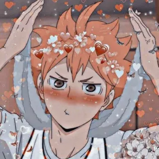💗 Hinata Shoyo Haikyuu!! anime, haikyuu, hinata shoyo, cute, heart, kawaii telegram sticker