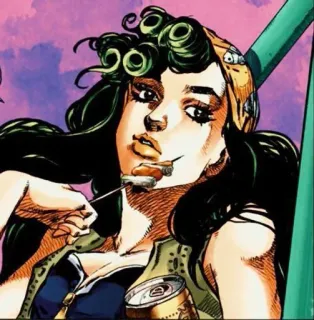 💇‍♀️ Ermes Costello JoJo's Bizarre Adventure 애니메이션, 만화, 에르메스 코스텔로, 죠죠의 기묘한 모험, 캐릭터 telegram sticker