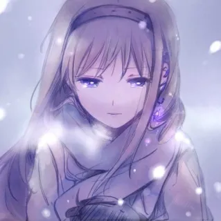 🌨 Anime, Mädchen, Traurig, Schnee, Winter, Manga whatsapp sticker
