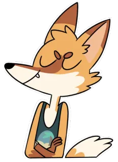 😏 fox, cartoon, animal, cute, sticker, anthropomorphic telegram sticker
