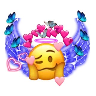 🥴 Emoji, Coração, Borboleta, Asas, Bonito, Kawaii, Amor telegram sticker
