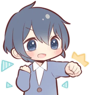 👊 Аниме, Мультфильм, Персонаж, Стикер, Чиби, Милый, Манга, Искусство telegram sticker