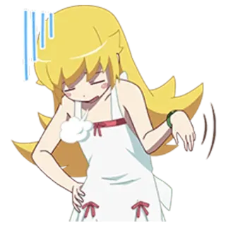 🤦‍♂️ Shinobu Oshino Monogatari Аниме, Персонаж, Наклейка, Милый, Девушка, Monogatari telegram sticker
