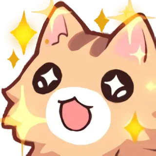 🤩 chat, mignon, paillettes, joyeux, animal, chaton telegram sticker