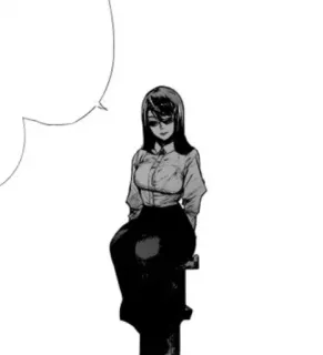 💜 anime, woman, glasses, manga, sitting telegram sticker
