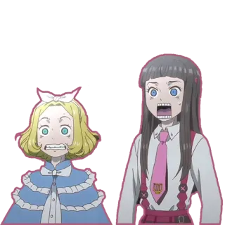 😲 anime, scioccato, divertente, personaggio, spaventato, ragazze, cartoni animati, animazione telegram sticker