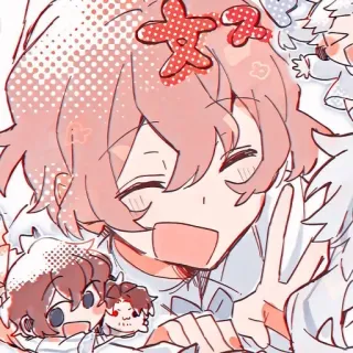😄 Anime, Urocze, Kreskówka, Postać, Fanart, Szczęśliwy, Kawaii, Manga telegram sticker