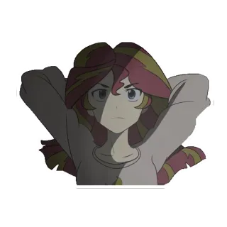 🌓 anime, cartoon, character, girl, woman, serious, portrait telegram sticker