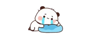 👑 panda, llorando, triste, lindo, kawaii, sticker telegram sticker
