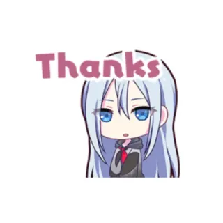 💙 Thanks Anime, Chibi, Terima kasih, Lucu whatsapp sticker