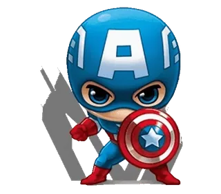 💬 Captain America 캡틴 아메리카, 마블, 슈퍼히어로, 만화, 만화영화 whatsapp sticker