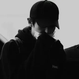 ♥️ Hood 남자, 후드티, 마스크, 캐주얼, 인물 사진 telegram sticker