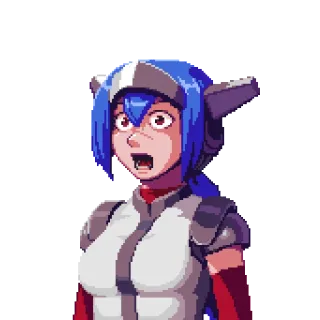 😱 pixel art, anime, female, character, shocked, surprised telegram sticker