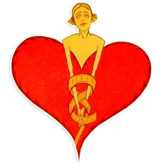 👱 heart, figure, sad, bound, love, relationship telegram sticker