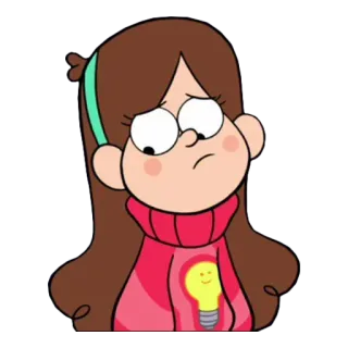 😕 Mabel Pines Gravity Falls Mabel Pines, Gravity Falls, cartoon, Disney, sad, sticker telegram sticker