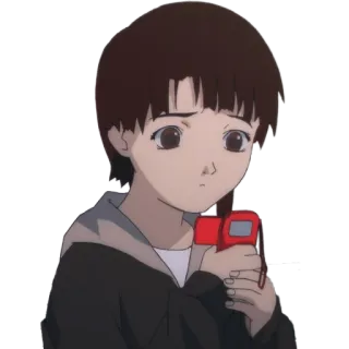 🤔 Lain Iwakura Serial Experiments Lain Anime, Lain, Serial Experiments Lain, Psychologique, Caméra, Fille whatsapp sticker