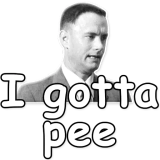 🚹 I gotta pee humor, meme, tom hanks, pee telegram sticker