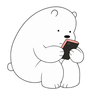 ✈️ Ice Bear We Bare Bears Kartun, Beruang, Beruang kutub, Telepon, Beruang kutub whatsapp sticker