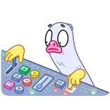 😰 만화, 새, 컨트롤러, 버튼, 웃긴, 오리 telegram sticker