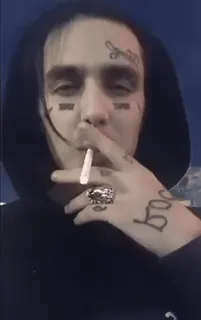 🚬 smoking, cigarette, man, tattoo, hoodie telegram sticker