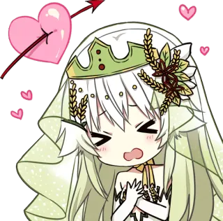 💘 anime, chibi, cute, heart, arrow, expression, character whatsapp sticker