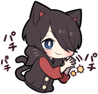 😊 パチ Anime, Gato, Chibi, Brillos, Kawaii, Manga whatsapp sticker