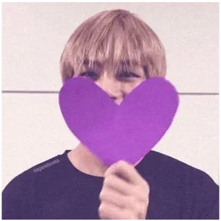 ❤️ V kpop, idol, bts, corazón, morado, sonrisa, feliz, v telegram sticker