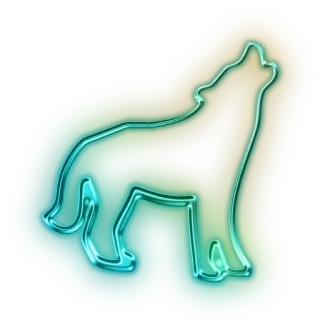 🐺 wolf, animal, howling, silhouette, neon, sticker, nature telegram sticker