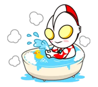 🛁 Ultraman Ultraman, Mandi, Kartun, Imut, Bebek telegram sticker