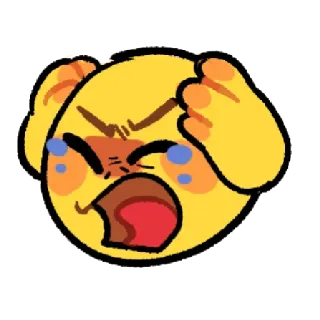 😵 Emoji, Colère, Pleurs, Contrarié, Détresse, Dessin animé telegram sticker