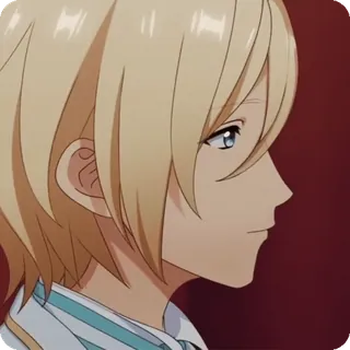🧽 anime, blond haar, blauwe ogen, cartoon, personage telegram sticker