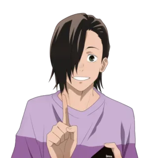 😄 anime, dibujos animados, dedo, personaje whatsapp sticker