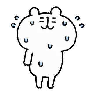 🤍 Bär, Cartoon, schwitzend, süß, Tier telegram sticker