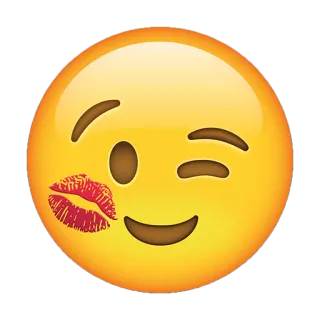 😉 emoji, kiss, winking, face, smile whatsapp sticker
