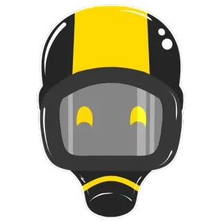 😃 kask, bezpieczeństwo, żółty, czarny, maska telegram sticker
