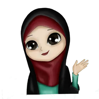 ✋ hijab, muslim, islam, woman, cartoon, girl telegram sticker