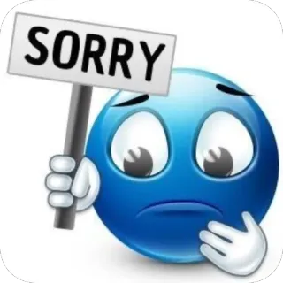 🫥 SORRY sorry, apology, emoji, sad, regret, blue, sign telegram sticker