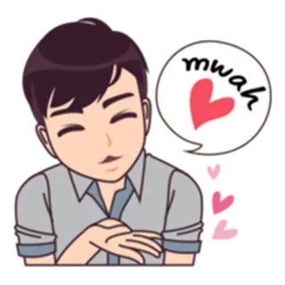 😊 mwah ciuman, cinta, kasih sayang, hati, kartun, romantis telegram sticker