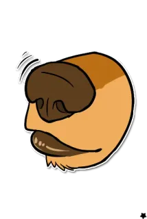 👃 卡通, 动物, 狗, 嘴, 鼻子, 棕色, 贴纸 telegram sticker