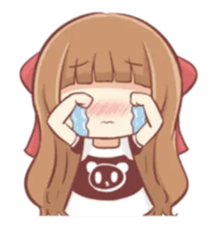😭 weinen, traurig, Mädchen, Anime, Cartoon, emotional, Tränen, kawaii telegram sticker