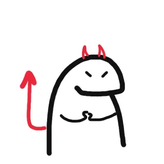 😈 devil, demon, cartoon, red, horns, tail, evil, mischief whatsapp sticker