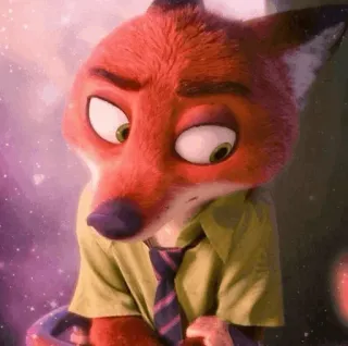 🦊 Nick Wilde Zootopia fuchs, cartoon, disney, tier, figur telegram sticker