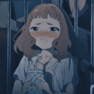 😭 Anime, Ragazza, Piangere, Triste, Emozionale telegram sticker