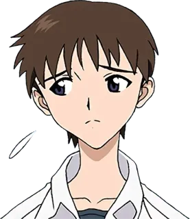 😰 Shinji Ikari Neon Genesis Evangelion anime, karakter, sedih, Evangelion telegram sticker